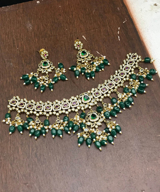 Victorian Polish AD Stones Choker - Nakshatra Jewels