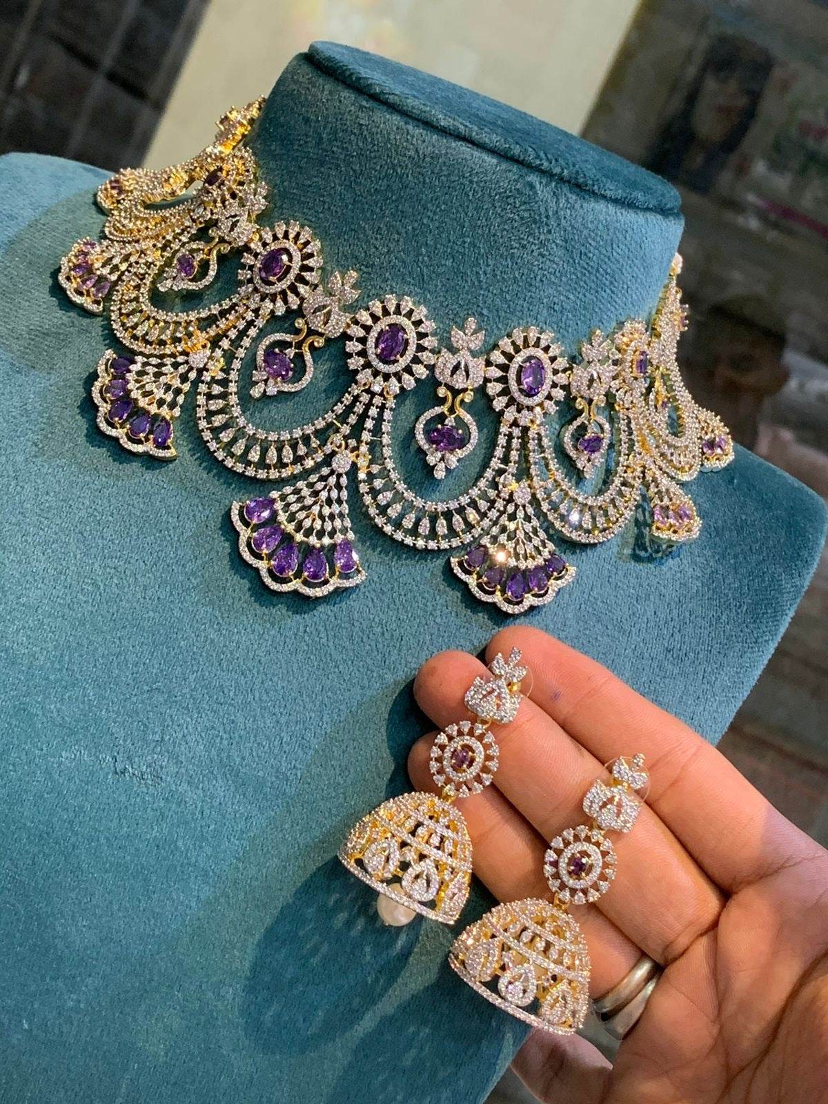 American Diamond Stones Bridal Choker