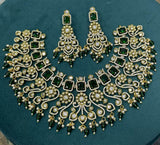 Victorian Polish with AD Stones Bridal Neck Set - Nakshatra Jewels