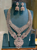 American Diamond Stones Bridal Haram - Nakshatra Jewels