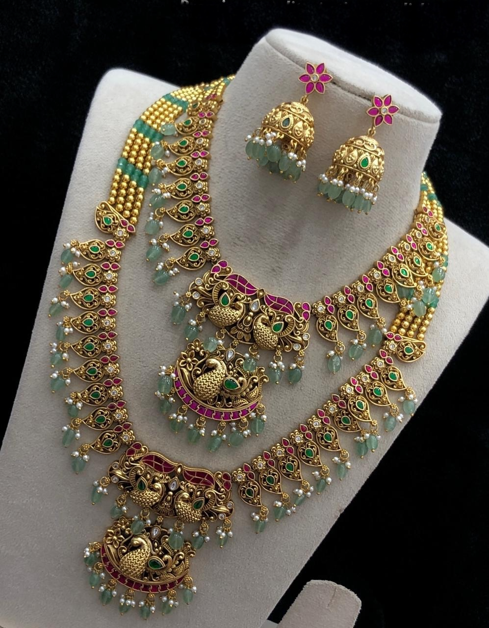 Jaadu Kundan Stones Bridal Combo set
