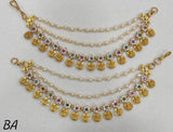 Premium Matt with Kempu Stones Ear Chains - Nakshatra Jewels