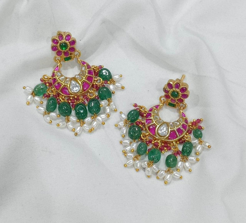 Jaadu Kundan Stones Bridal Earrings - Nakshatra Jewels