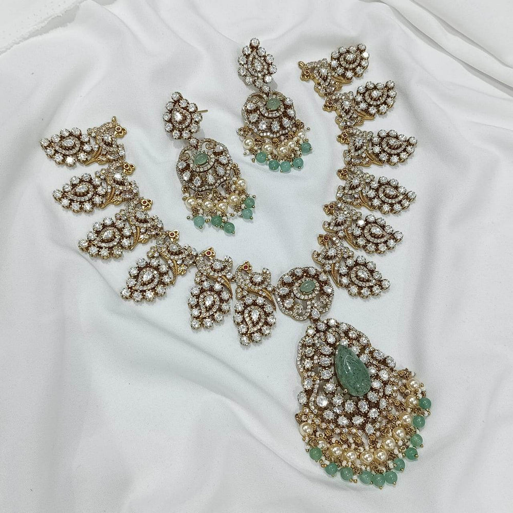 Moissanite & AD Stones Bridal Necklace - Nakshatra Jewels