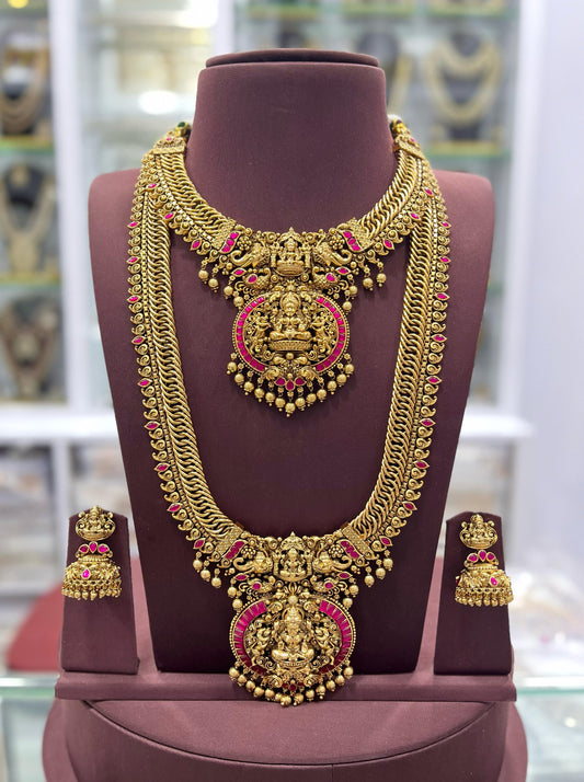 Nakshi Work with Kundan Stones Bridal Combo Set