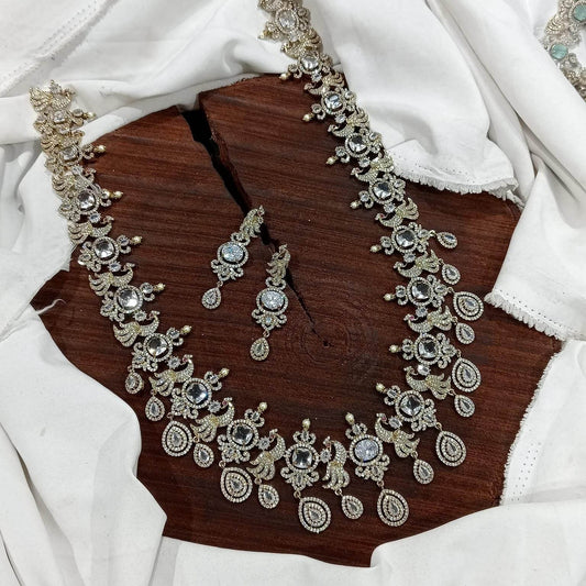 Victorian Polish with AD Stones Haram - Nakshatra Jewels