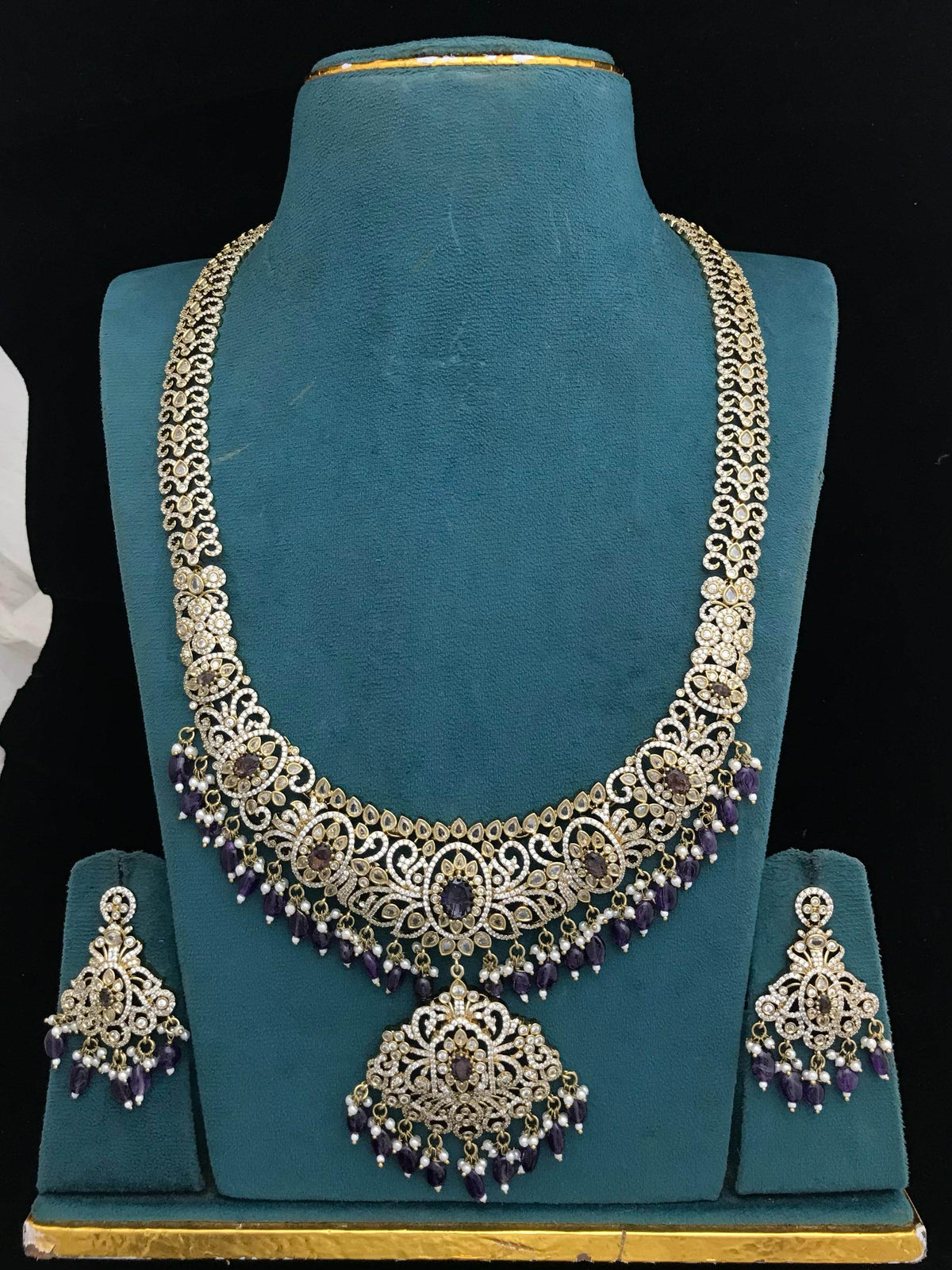 Victorian Polish with AD Stones Bridal Haram