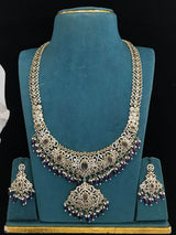 Victorian Polish with AD Stones Bridal Haram - Nakshatra Jewels