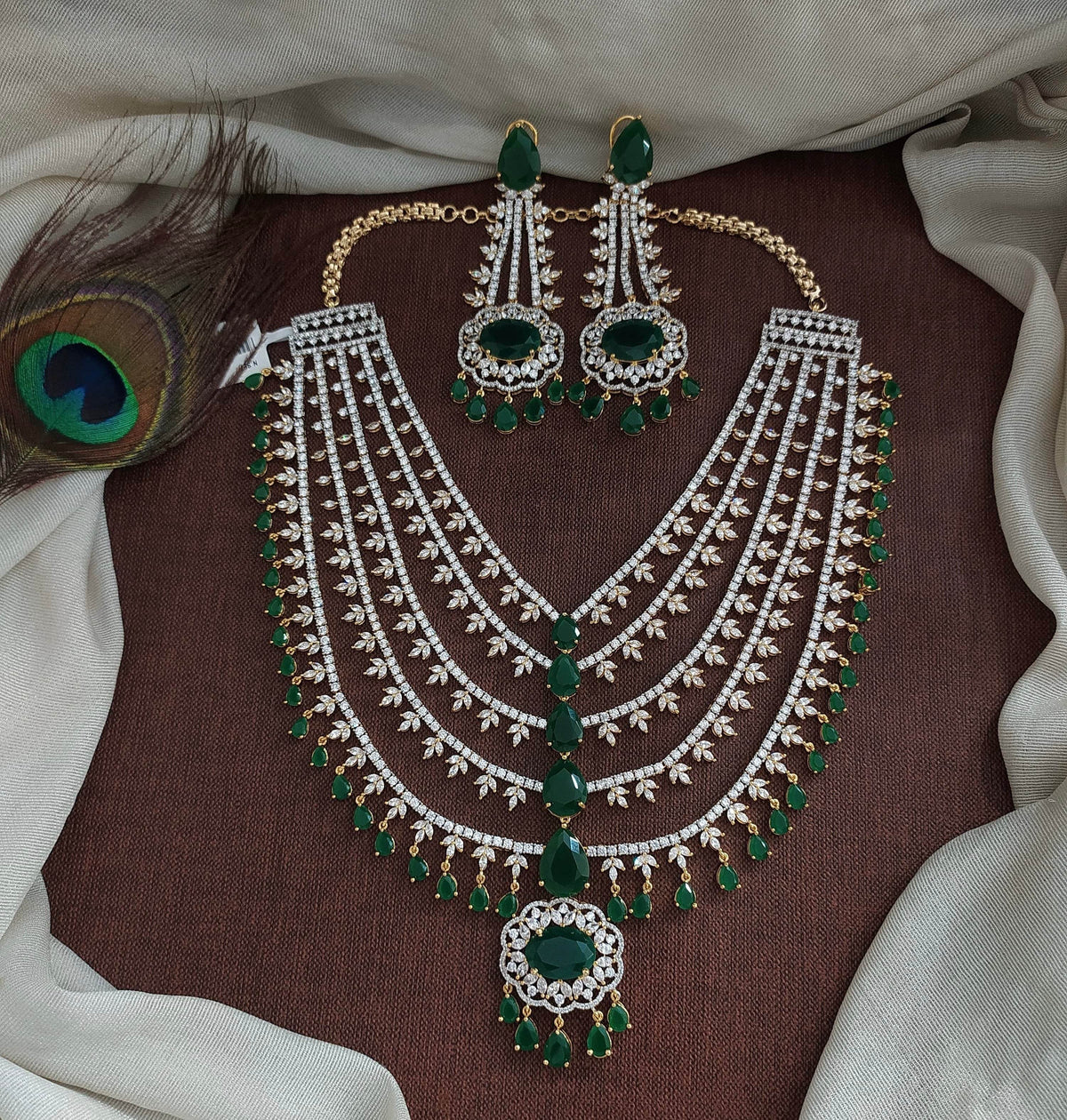 American Diamond Stones Bridal Layer Haram