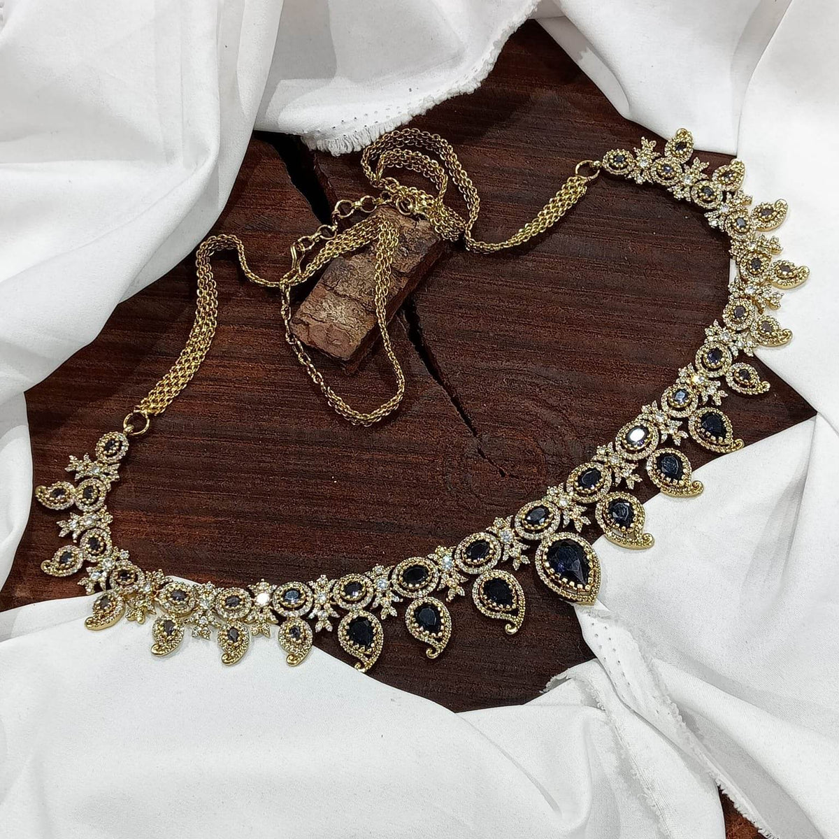 Victorian Polish AD Stones Hip Chain