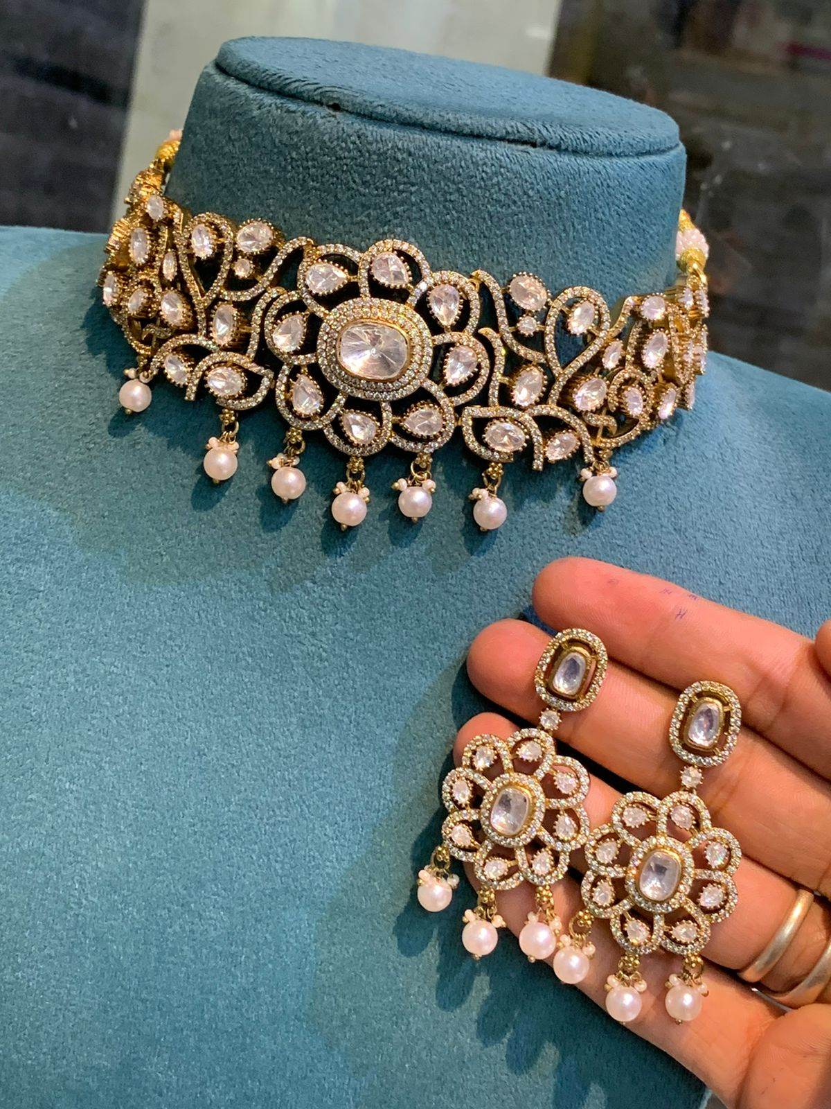 Moissanite Stones Bridal Choker
