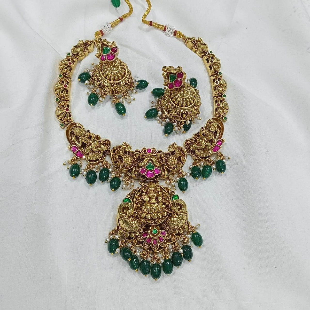 Nakshi Work with Jadau Kundan Stones Necklace