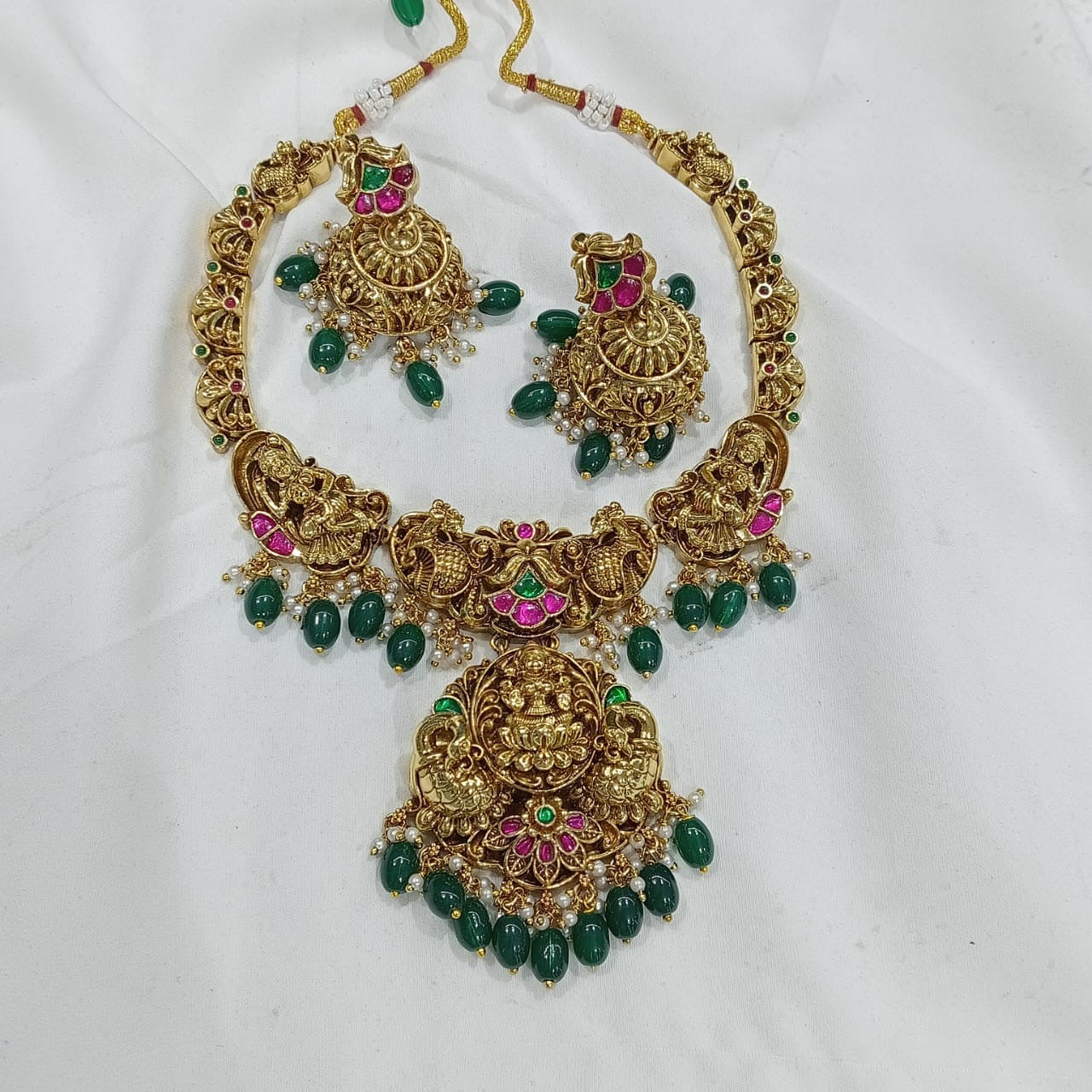 Nakshi Work with Jadau Kundan Stones Necklace