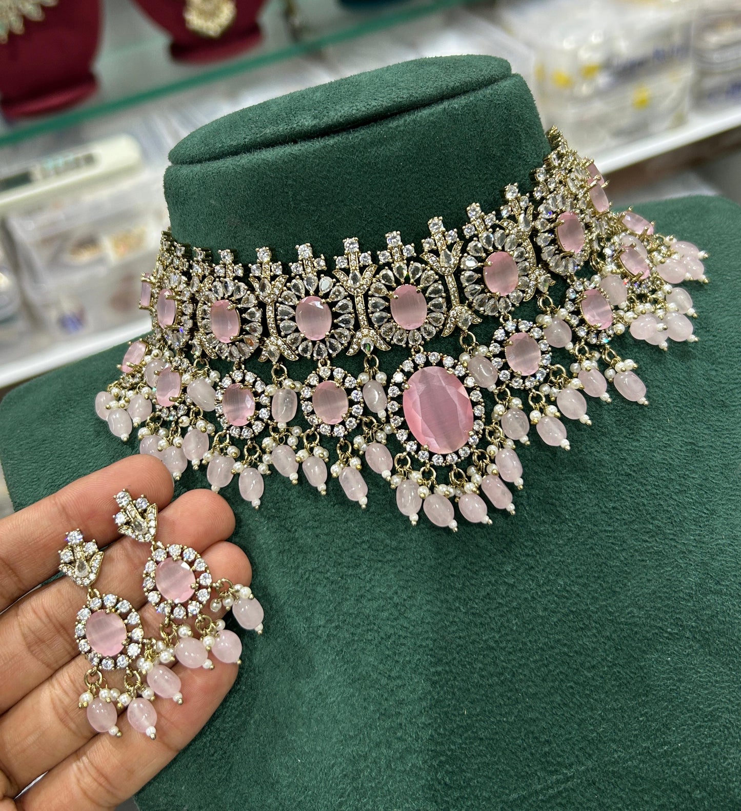 Victorian Polish with AD Stones Bridal Choker