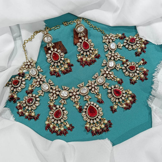 Moissanite Stones Bridal Necklace - Nakshatra Jewels