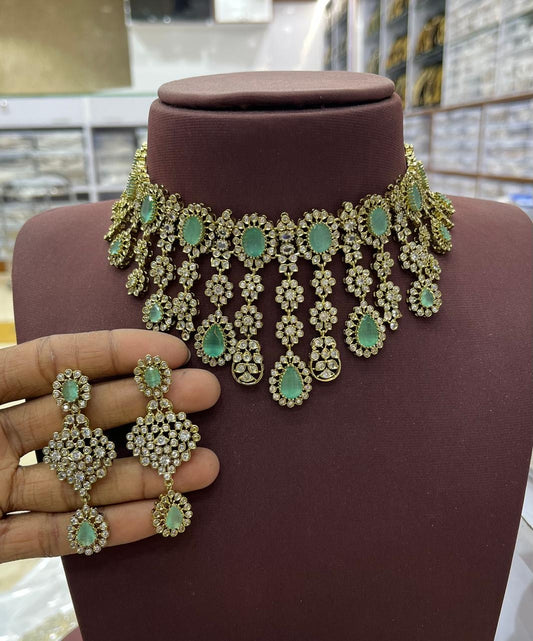 Victorian Polish with AD Stones Bridal Choker