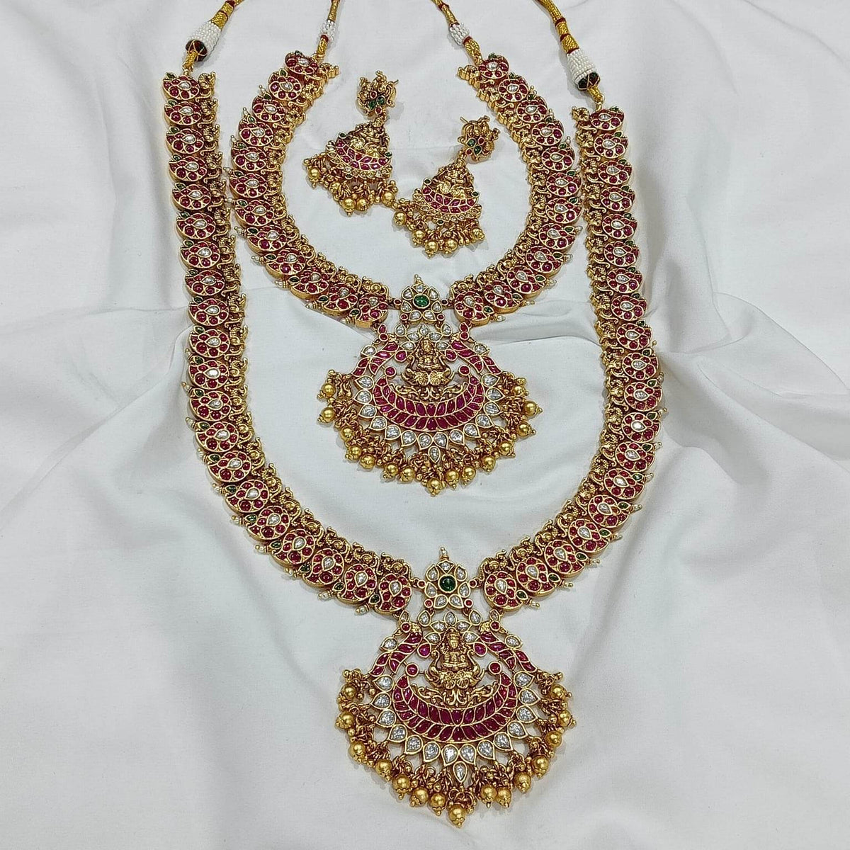 Nagasi Work with Kempu Stones Necklace