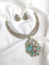 Victorian Polish with AD Stones Necklace - Nakshatra Jewels