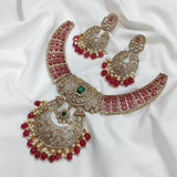 Victorian Polish with AD Stones Bridal Necklace - Nakshatra Jewels