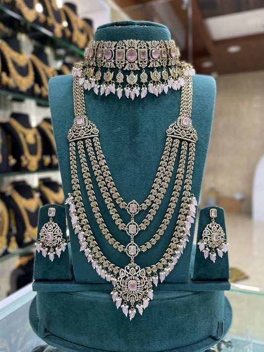 Victorian Polish with AD stones Bridal Set