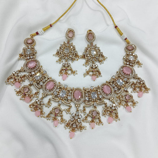 Victorian Polish with AD Stones Bridal Necklace