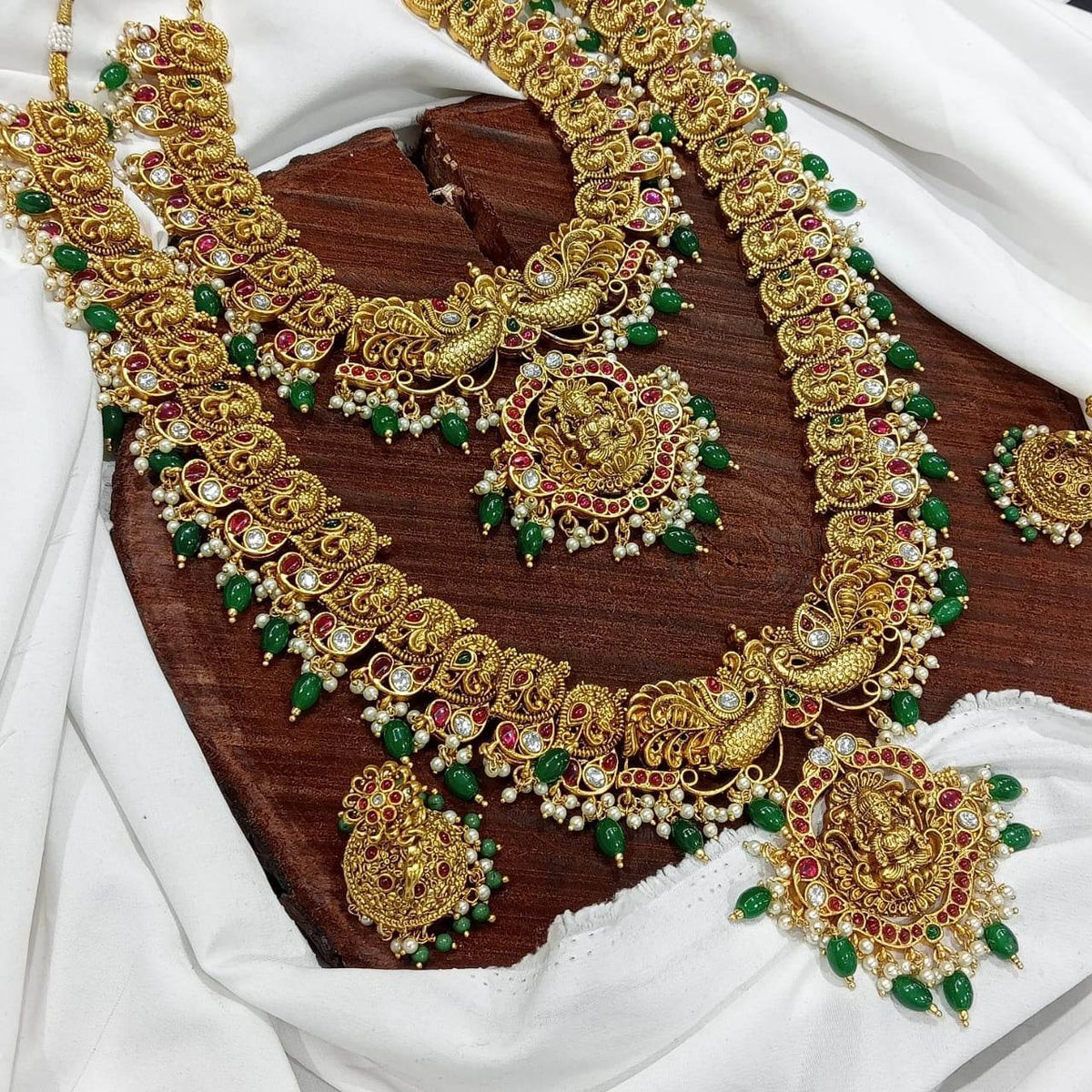 Nagasi Work with Kempu Stones Bridal Combo Set