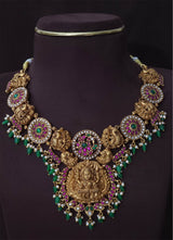 Nakshi Work with Jaadu Kundan Stones Bridal Necklace - Nakshatra Jewels