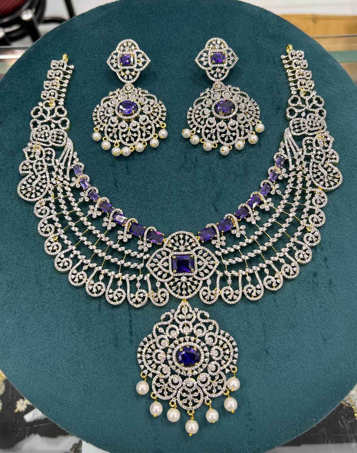 American Diamond Stones Bridal Necklace