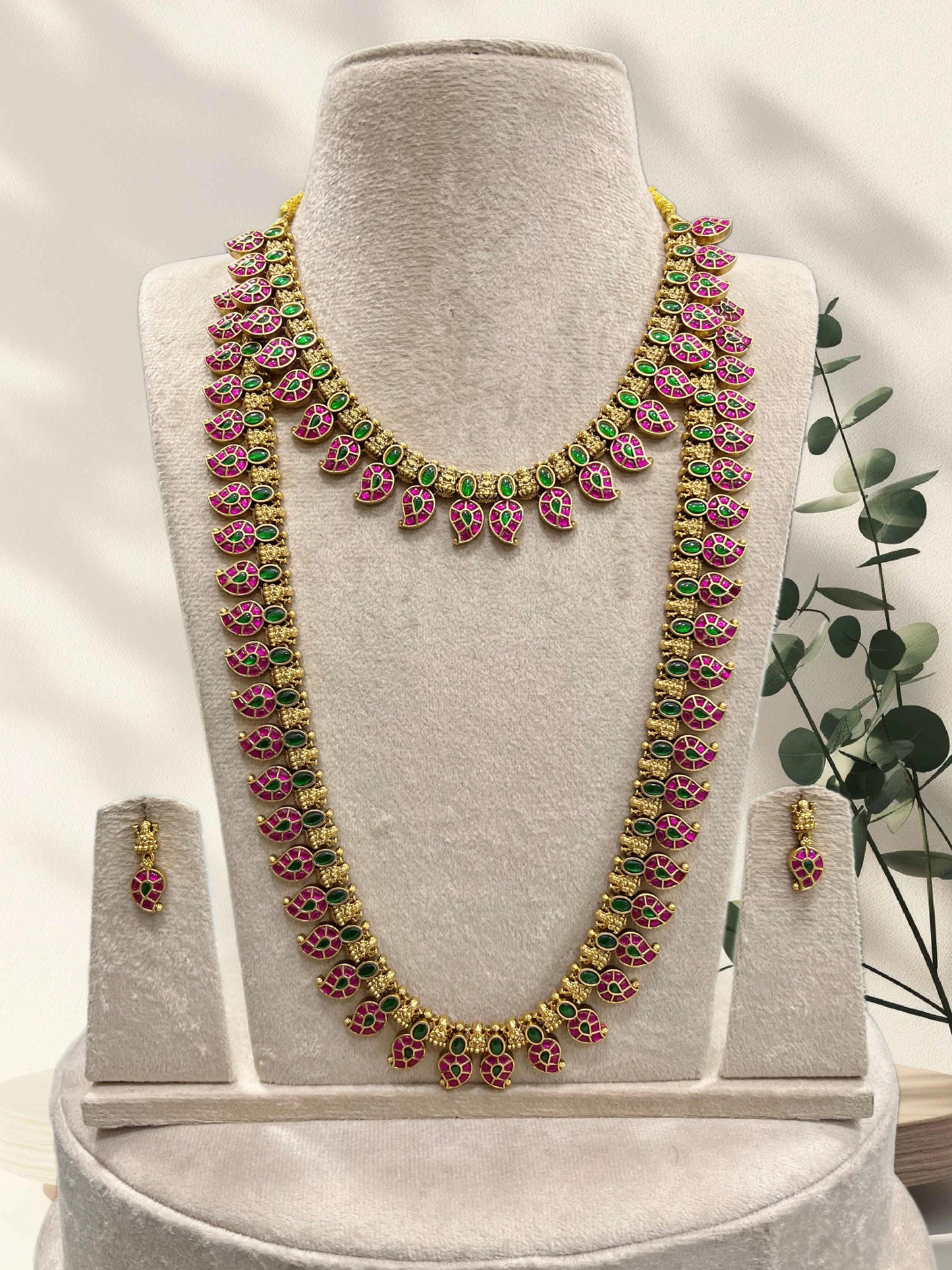 Nakshi Work with Jaadu Kundan Stones and Bridal Combo Set