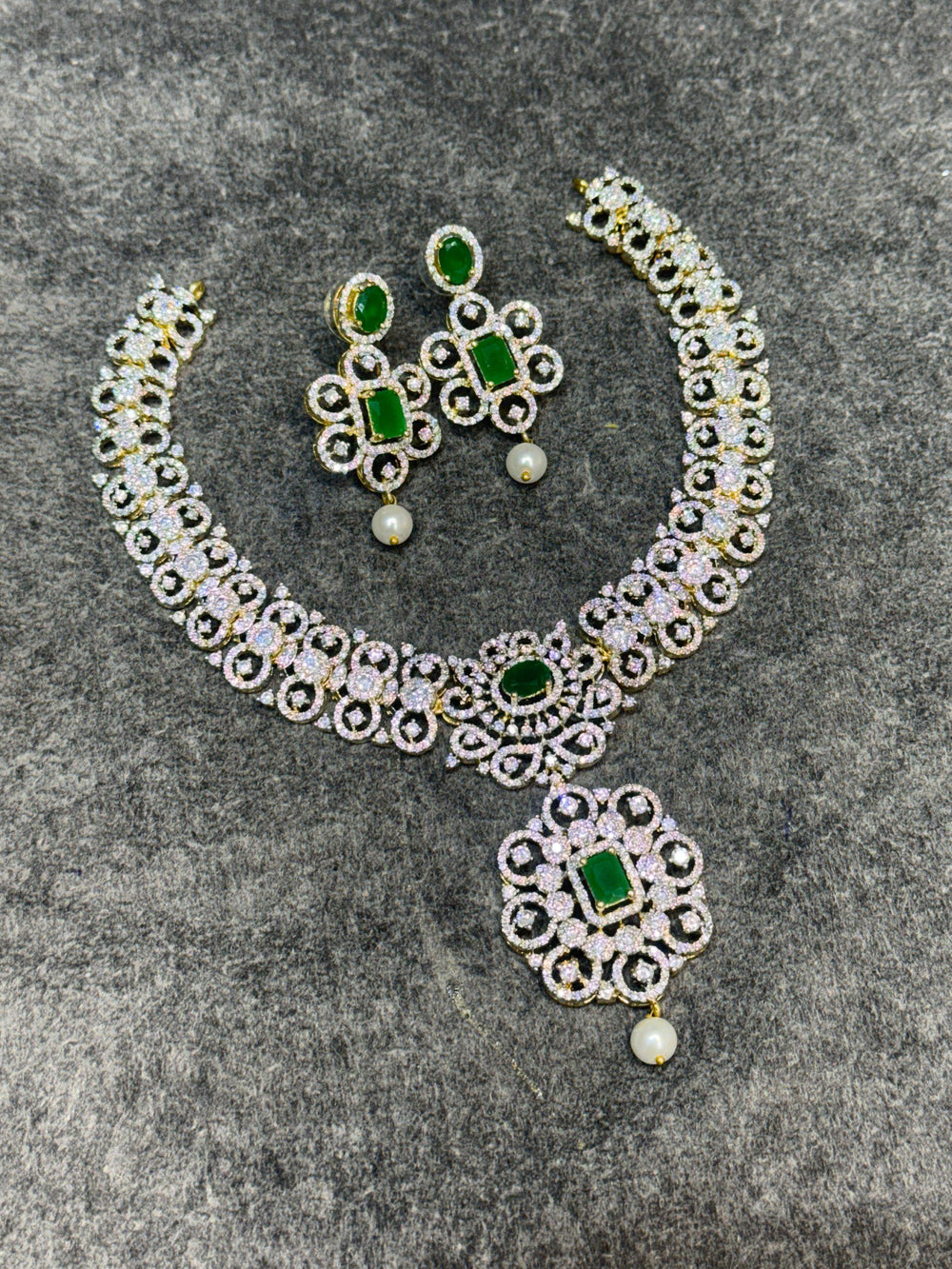 American Diamond Stones Bridal Neck set