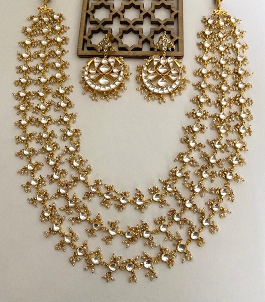 Pachi Kundan Stones Bridal Layer Haram