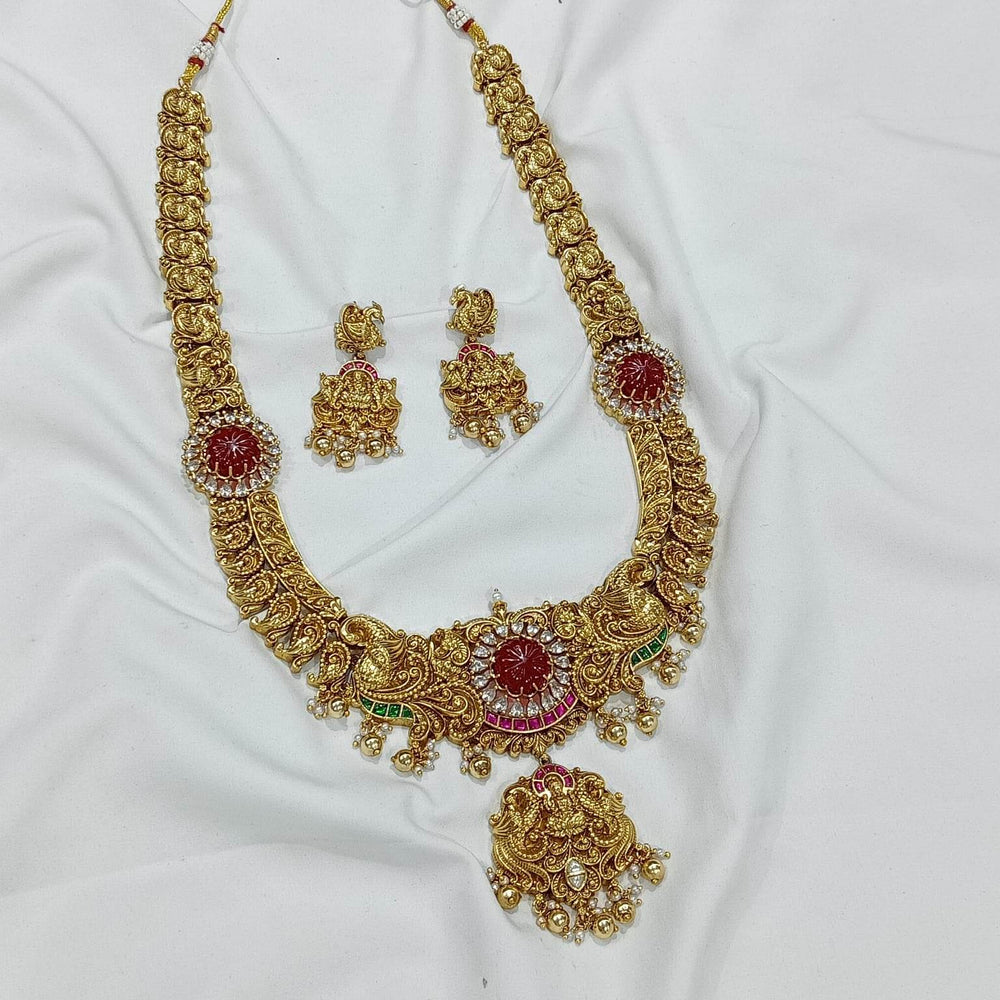 Nagasi Work with Jaadu Kundan Stones Bridal Haram - Nakshatra Jewels