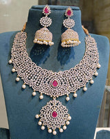 American Diamond Stones Bridal Necklace - Nakshatra Jewels