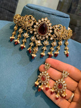 Victorian Polish with AD Stones Choker - Nakshatra Jewels