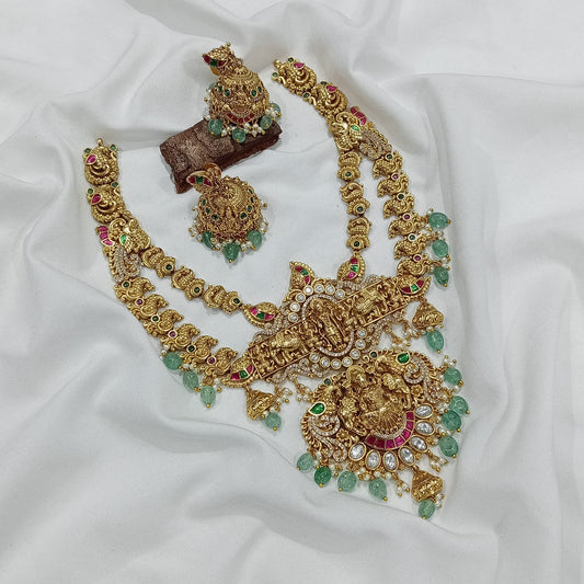 Nakshi Work with AD & Jaadu Kundan Stones Bridal Necklace