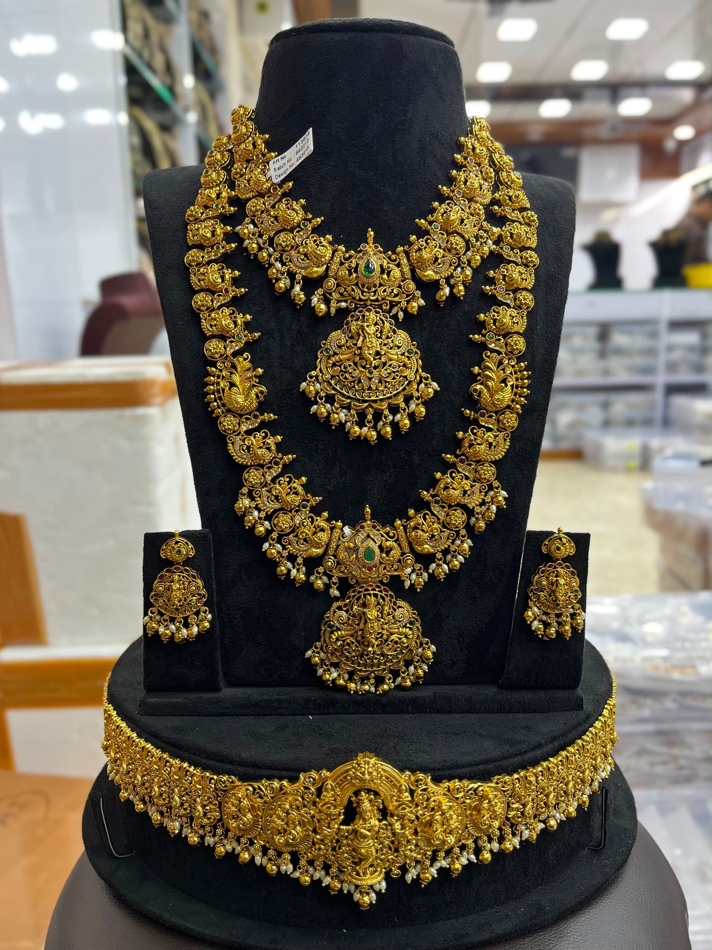 Nakshi Work with Kempu Stones Bridal Combo