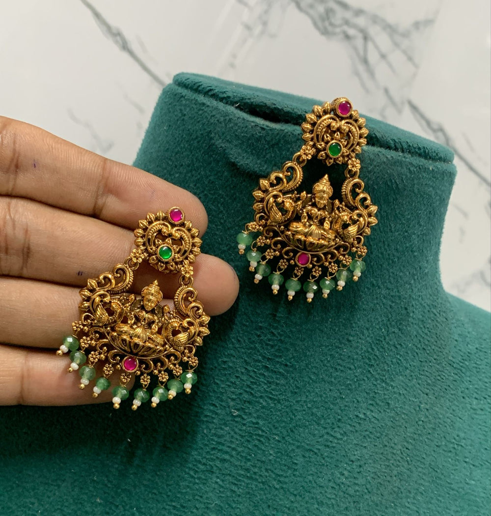 Jaadu Kundan Stones Bridal Earrings