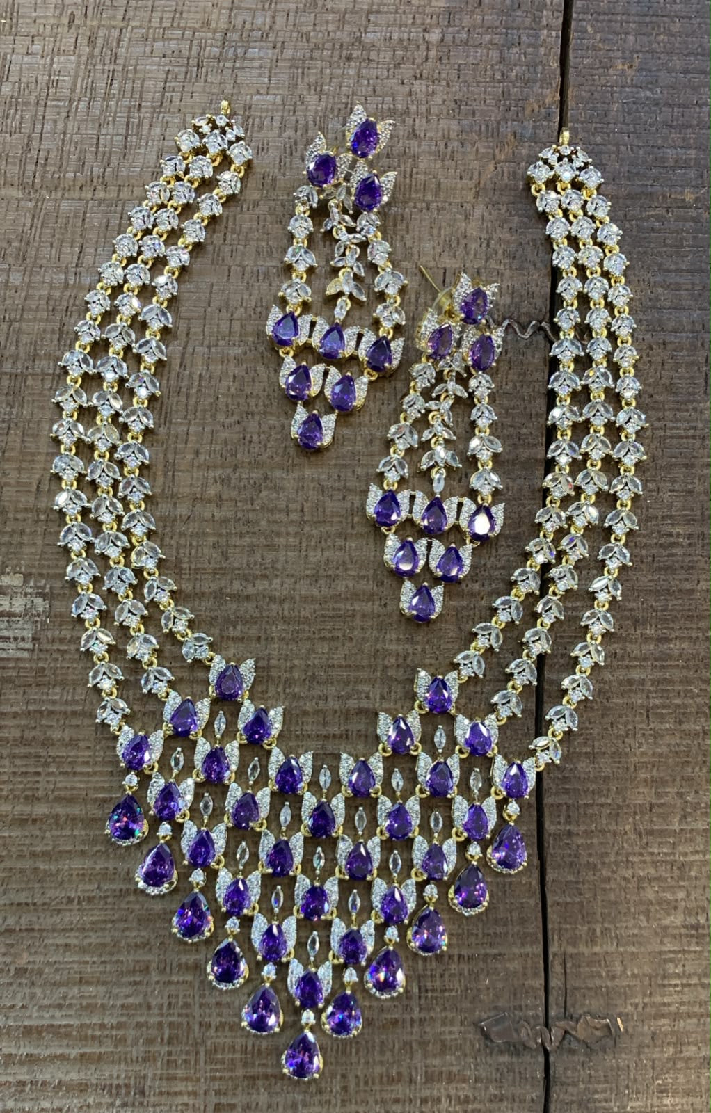 American Diamond Stones Bridal Layer Haram