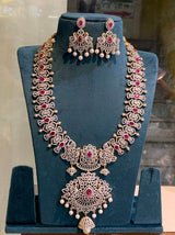 American Diamond Stones Bridal Haram - Nakshatra Jewels