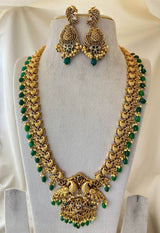 Nagasi Work with Kempu Stones Bridal Haram - Nakshatra Jewels