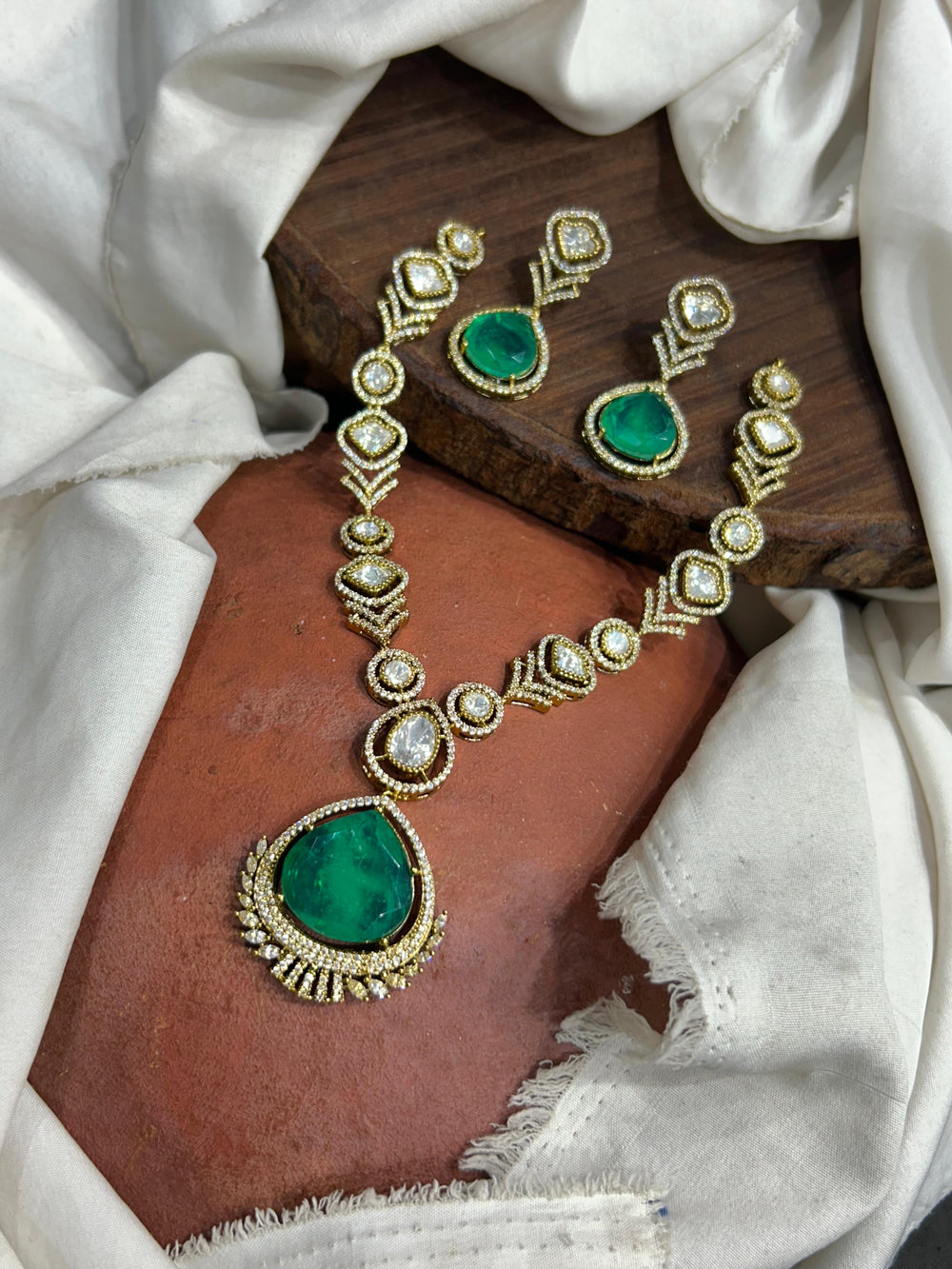 Victorian Polish with AD Stone Necklace