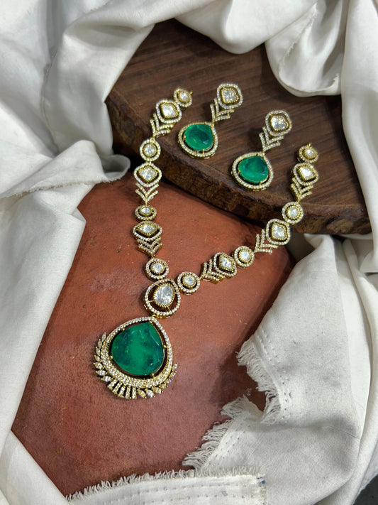 Victorian Polish with AD Stone Necklace