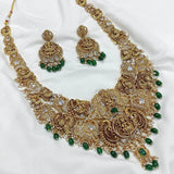 Nakshi work with AD Stones Haram - Nakshatra Jewels