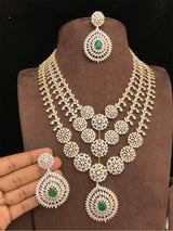American Diamond Stones Bridal Layer Haram - Nakshatra Jewels