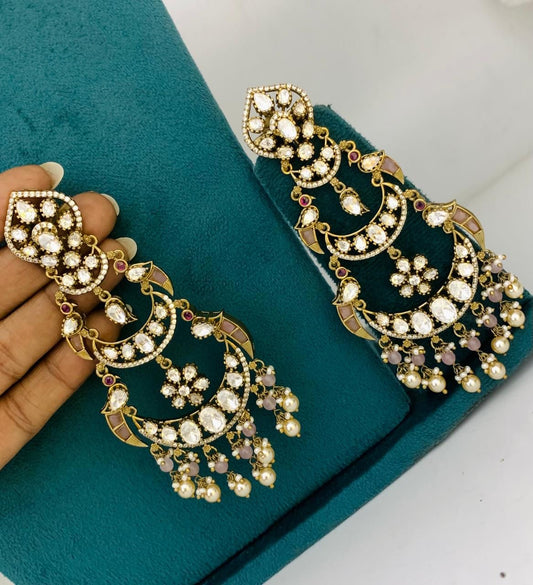 Mossianite Stones Bridal Earrings