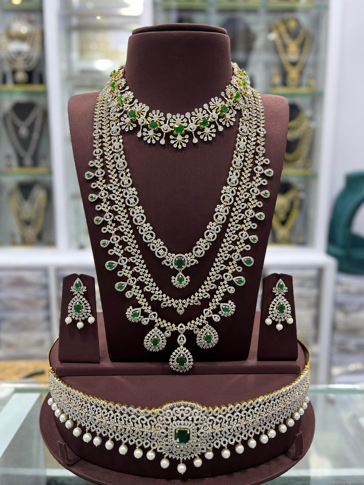 American Diamond Stones Bridal Combo Set