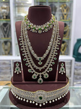 American Diamond Stones Bridal Combo Set - Nakshatra Jewels