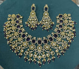 Victorian Polish with AD Stones Bridal Neck Set - Nakshatra Jewels