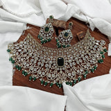 Victorian Polish with Moissanite Stones Bridal Choker - Nakshatra Jewels