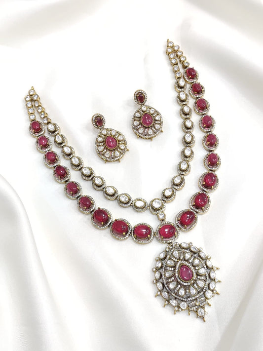 Moissanite & AD Stones Bridal Layer Necklace